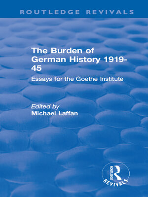 cover image of The Burden of German History 1919-45